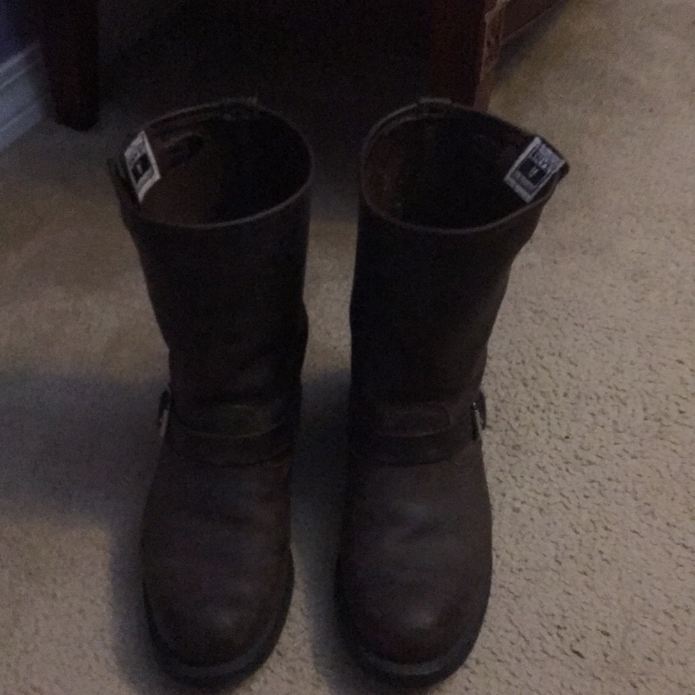 Frye engineer boots in brown
